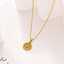Waterproof and non-oxidizing women's pendant: sunflower zircon stainless steel 18k gold-plated fashionable jewelry necklace thumbnail 3