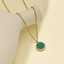 Fashion wholesale stainless steel 18k gold-plated zircon pendant, round crystal malachite women's fashion jewelry necklace thumbnail 3