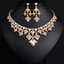 Bridal 18k Gold Plated Brass Enamel Floral Collar Jewelry Set thumbnail 2