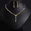 18k Gold Plated Brass Y Drop Gem Collar Jewelry Set for Brides thumbnail 2