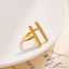 New product H-shaped fashion boutique simple jewelry 18k gold-plated stainless steel wholesale adjustable waterproof ring for women thumbnail 3