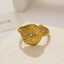 Waterproof stainless steel 18k gold-plated cubic zirconia irregular octagonal star women's fashion jewelry ring thumbnail 2