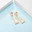 Women's Accessories Antioxidant Gold and Vermilion Design Triangular Fashion Jewelry Earrings thumbnail 2