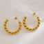 Women's Antioxidant Twist Stainless Steel Jewelry Gold-Plated Custom Fashion Jewelry Earrings thumbnail 3