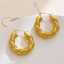 Electroplated twist design 18k gold-plated women's custom gold fashion jewelry shiny stainless steel earrings thumbnail 2