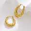 Electroplated twisted texture 18k gold-plated women's custom gold fashion jewelry shiny stainless steel earrings thumbnail 2