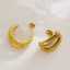 Hot-selling premium fashion jewelry earrings: retro 18k gold-plated banana design, luxurious women's stainless steel earrings thumbnail 2