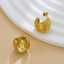 C-shaped geometric wide-textured women's accessories, 18k gold-plated stainless steel fashion jewelry earrings thumbnail 2