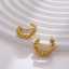 Hot-selling jewelry geometric twisted 18k gold-plated crystal rhinestone stainless steel women's earrings thumbnail 3