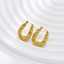 Electroplating wholesale mixed 18k gold-plated women's custom gold fashion twisted rope jewelry shiny stainless steel earrings thumbnail 3