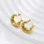Electroplated rhombus 18k gold-plated women's custom gold fashion jewelry shiny stainless steel earrings thumbnail 3