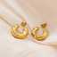 Women's fashion accessories earrings retro C-shaped wholesale 18k gold-plated stainless steel custom earrings thumbnail 3