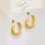 Fashion jewelry earrings, waterproof and anti-allergic, C-shaped 18k gold-plated stainless steel earrings for women, wholesale thumbnail 2