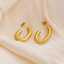 Fashion jewelry earrings, waterproof and anti-allergic, C-shaped 18k gold-plated stainless steel earrings for women, wholesale thumbnail 3