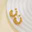 Luxurious retro 18K PVD gold-plated high-polish waterproof 7mm thick wholesale fashionable stainless steel women's hoop earrings thumbnail 3