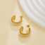 Wheat Twisted Edge Earrings 18k Gold PVD Plated C-shaped Pearl Fashion Stainless Steel Earrings for Women Retro Style thumbnail 2