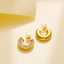 Diamond Retro C-Shape Custom Gold-Plated Crystal Designer Korean Women's Fashion Statement Hoop Pearl Fine Jewelry Earrings thumbnail 2