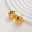 Luxurious retro thick texture C-shaped 18k gold-plated stainless steel women's stud earrings, fashionable jewelry earrings thumbnail 2