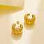 Luxurious retro thick texture C-shaped 18k gold-plated stainless steel women's stud earrings, fashionable jewelry earrings thumbnail 3