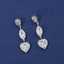 エレガントなクリアキュービックジルコニア多層ティアドロップ & ハートダングルイヤリング |ロンセン thumbnail 2