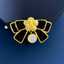 Lonceen Elegant Bow-Tie Enamel & Zircon Brooch (18K Gold Plated) thumbnail 1