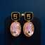 Lonceen Stylish Number 5 & Pink Zircon Drop Earrings thumbnail 1
