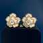 Lonceen Elegant Flower Enamel & Zircon Clip-On Earrings thumbnail 1