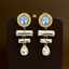 Lonceen Elegant Balance Beam & Sea Blue Zircon Drop Earrings thumbnail 1