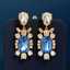 Lonceen Vintage Oval Sea Blue Zircon Drop Earrings thumbnail 3