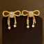 Lonceen Feminine Bow Zircon Tassel Stud Earrings thumbnail 1