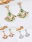 Dangle Earrings Wholesale 18k Gold Plated Brass Fan Zircon Earrings thumbnail 1