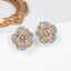 Dangle Earrings Wholesale 18k Gold Plated Brass Flower Zircon Earrings thumbnail 2