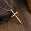 Pendentif croix en or, collier croix pour homme en acier inoxydable thumbnail 3