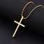 Pendentif croix en or, collier croix pour homme en acier inoxydable thumbnail 2