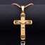 Collier croix Jésus pour homme en acier inoxydable plaqué or 18 carats thumbnail 3