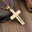 Collier pendentif croix Jésus en acier inoxydable plaqué or pour homme, bijou religieux personnalisé thumbnail 3