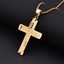 Collier pendentif croix Jésus en acier inoxydable plaqué or pour homme, bijou religieux personnalisé thumbnail 2