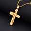 Collier pendentif croix chrétien pour homme plaqué or 18 carats thumbnail 2