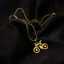 Collier pour homme avec pendentif vélo en acier inoxydable plaqué or 18 carats, bijou très populaire thumbnail 3