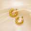 Luxurious retro twisted C-shaped women's stud hoop 18k gold-plated stainless steel fashion jewelry earrings thumbnail 1