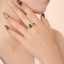 Bague Lonceen en argent 925 avec zircon vert ovale pour femme thumbnail 1