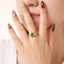 Bague Lonceen en argent 925 avec zircon vert ovale pour femme thumbnail 3