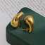 Gold drop-shaped 18k gold-plated fashion jewelry earrings with a non-oxidizable gold design thumbnail 3
