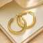 Custom women's clothing accessories: Hug hoop geometric stainless steel 18k gold-plated thick and stylish jewelry earrings thumbnail 3