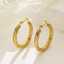 Thick women's C-shaped 18k gold-plated hoop stainless steel stud earrings, fashionable accessories earrings thumbnail 3