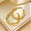 Thick women's C-shaped 18k gold-plated hoop stainless steel stud earrings, fashionable accessories earrings thumbnail 2
