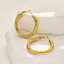 Thick women's C-shaped 18k gold-plated hoop stainless steel stud earrings, fashionable accessories earrings thumbnail 1