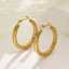 Classic punk circular texture 18k gold-plated C-shaped women's stainless steel hoop fashion accessory earrings thumbnail 3