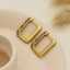 Hypoallergenic Luxury 18K Gold-Plated Stainless Steel Women's Stud Earrings with Square Colored Zircons, Thick and Stylish Jewelry Earrings thumbnail 3