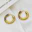 Wholesale luxurious round-designed colored zircon hoop 18k gold-plated stainless steel women's fashion jewelry earrings thumbnail 3